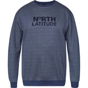 North latitude sweat shirt med brodring marine blå TALL
