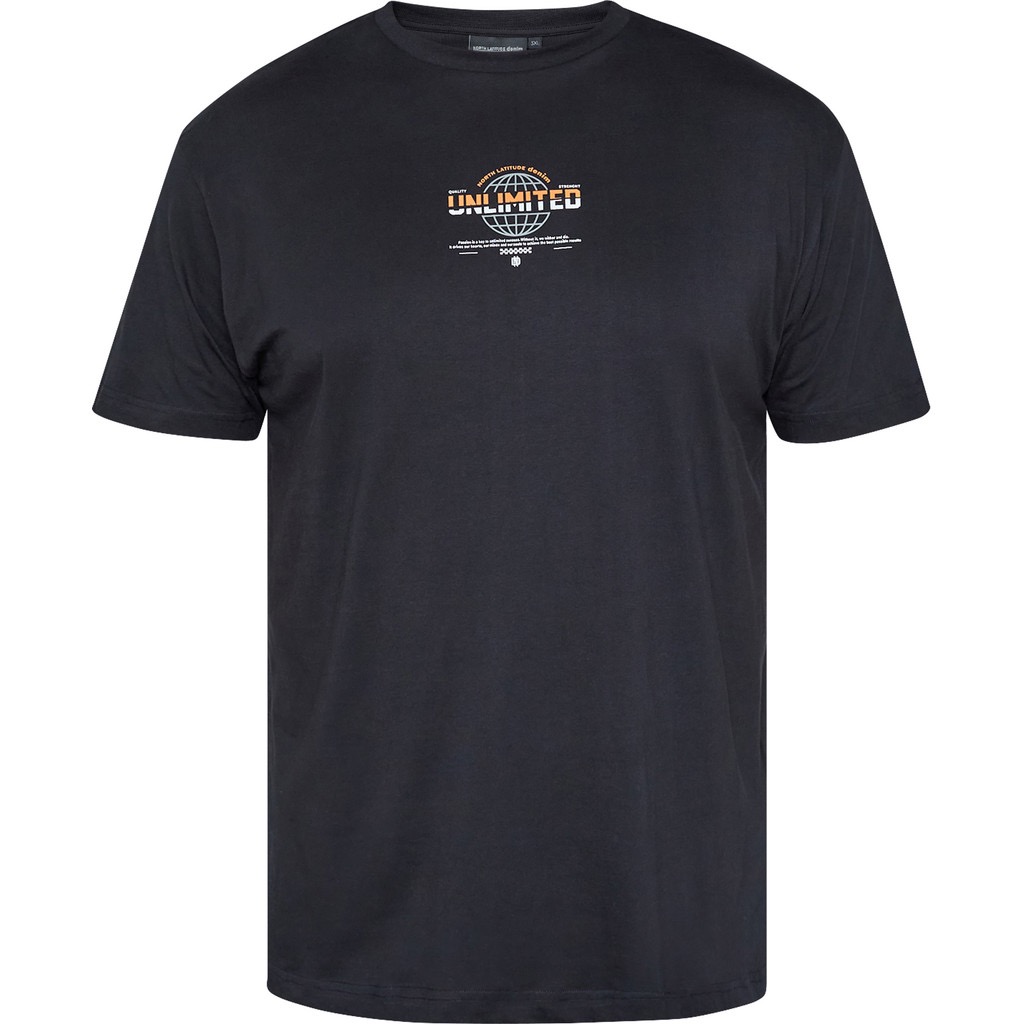T-shirt fra North Latitude med rund hals og lille print sort TALL