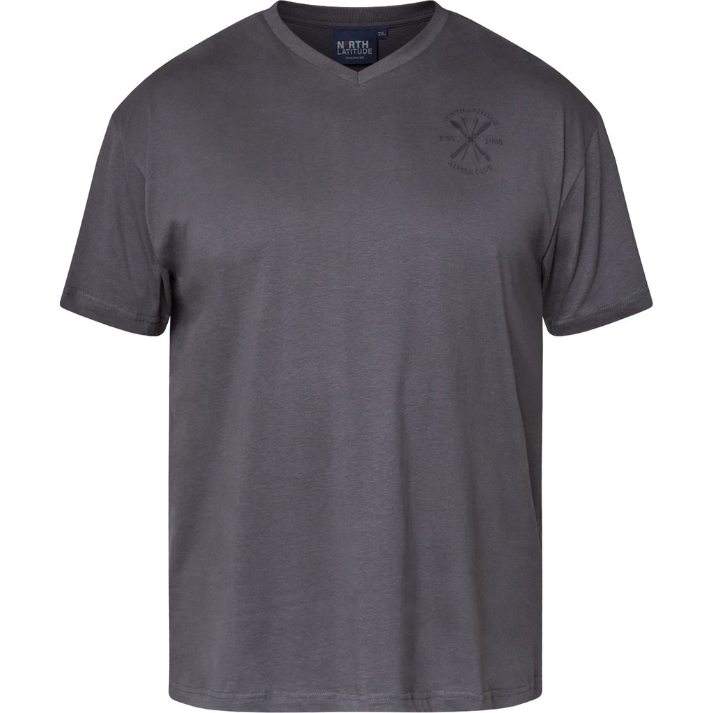 T-shirt fra North Latitude med v-hals koks grå