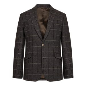 Sunwill Blazer i Modern Fit med stor ternet i brun