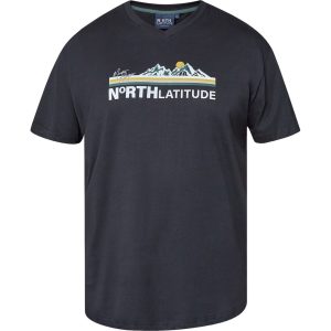 T-shirt fra North Latitude med v-hals sort med print