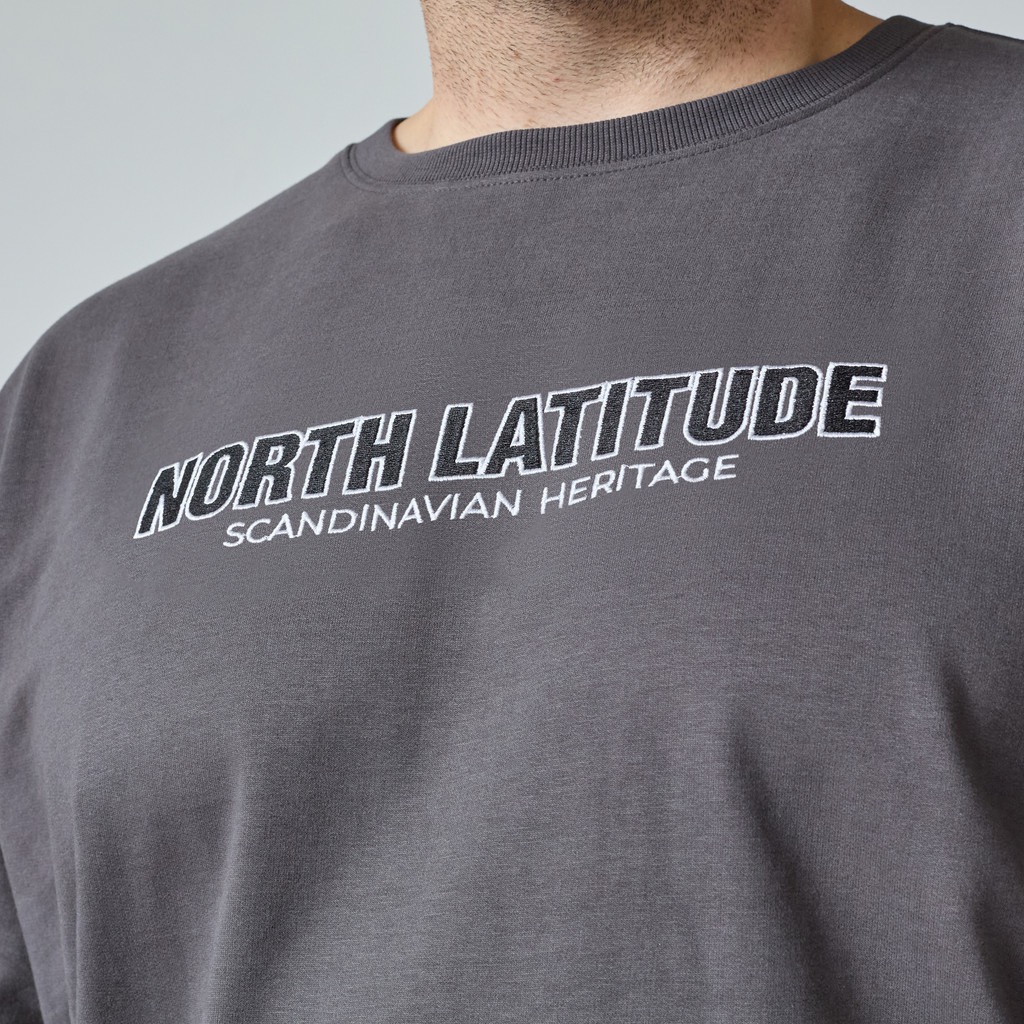 North Latitude sweat shirt med print koks grå - Billede 3