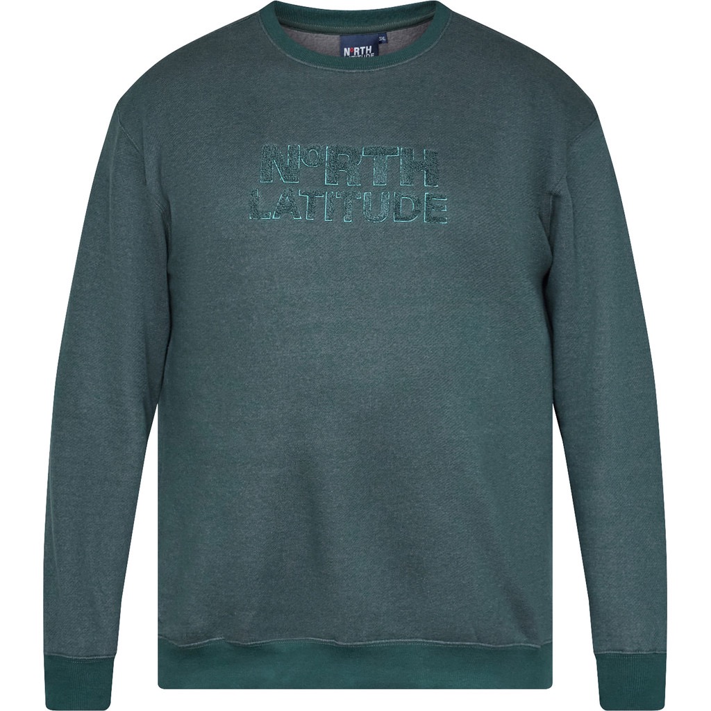 North Latitude sweat shirt med brodering mørk grøn