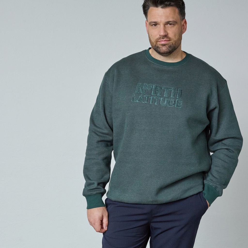 North Latitude sweat shirt med brodering mørk grøn - Billede 3