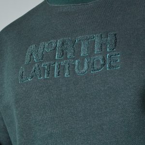 North Latitude sweat shirt med brodering mørk grøn