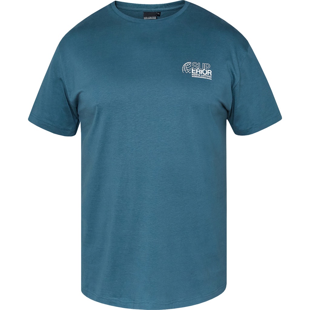 North Latitude t-shirt med lille print petrol