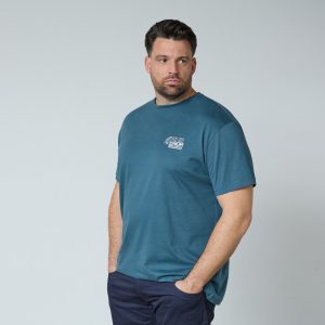 North Latitude t-shirt med lille print petrol