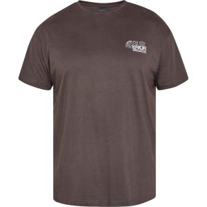 North Latitude t-shirt med lille print mørke brun