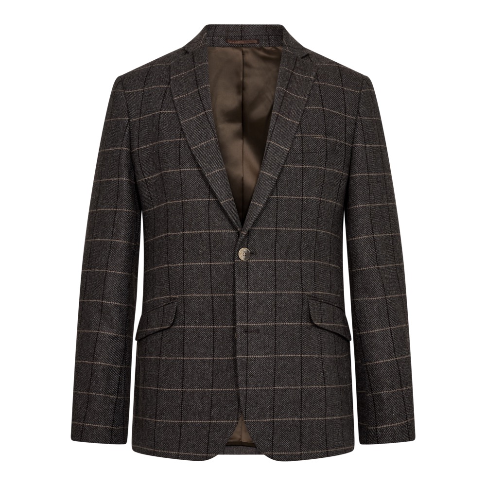 Sunwill Blazer i Modern Fit med stor ternet i brun