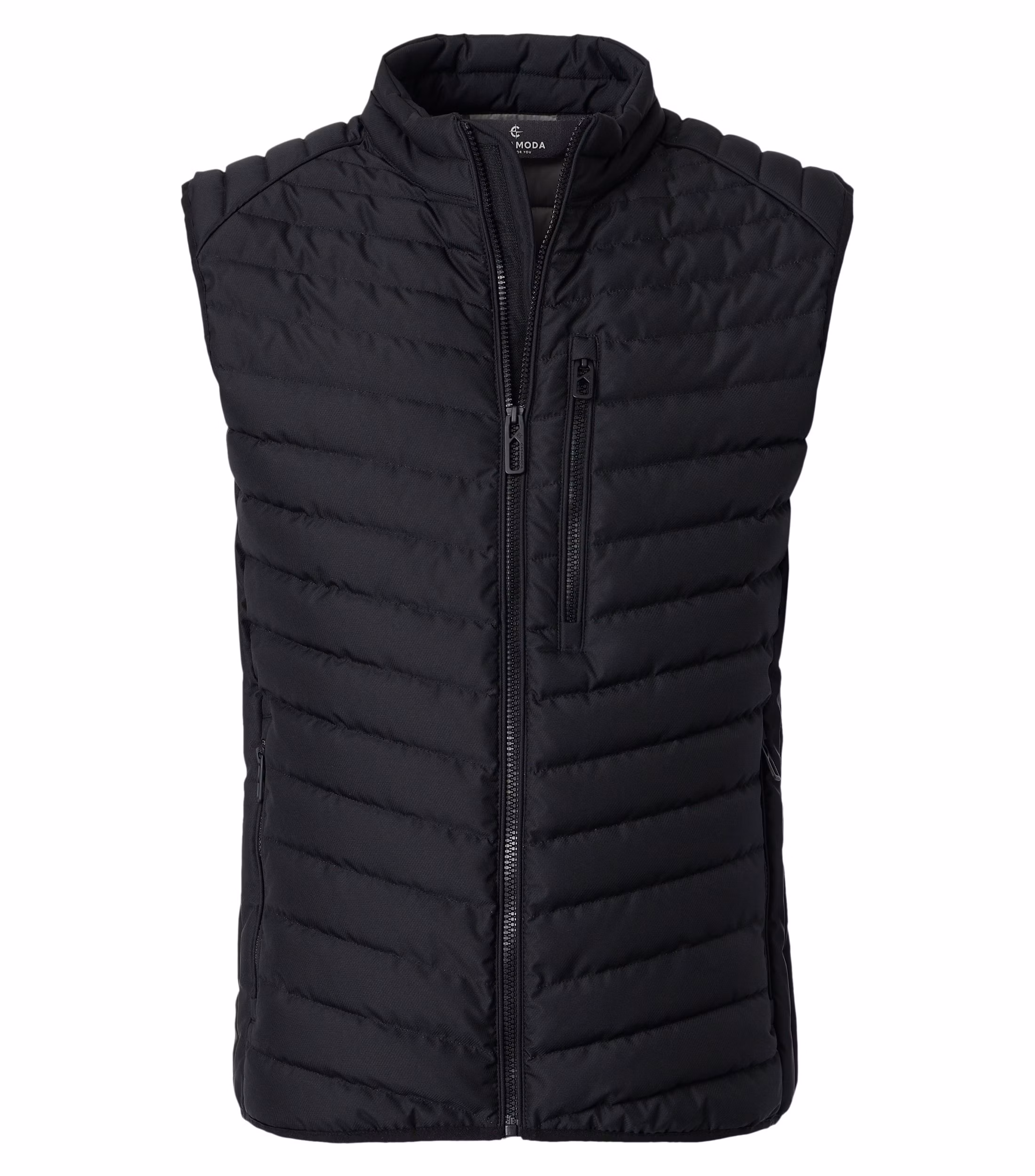 Casa Moda quiltet vest med mange fine detaljer dyb sort