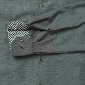 Casa Moda comfort-fit long-sleeved shirt with textured fabric, green