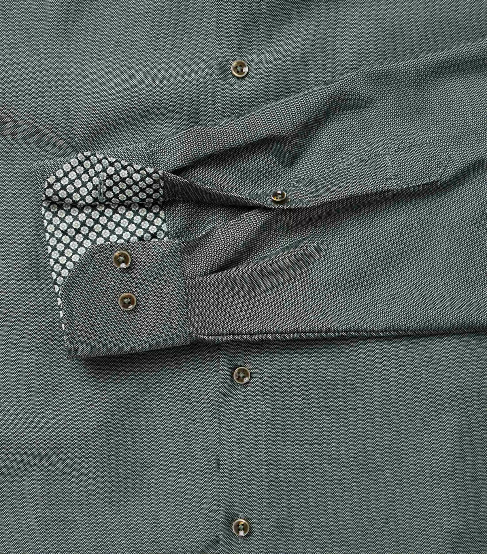 Casa Moda comfort-fit long-sleeved shirt with textured fabric, green