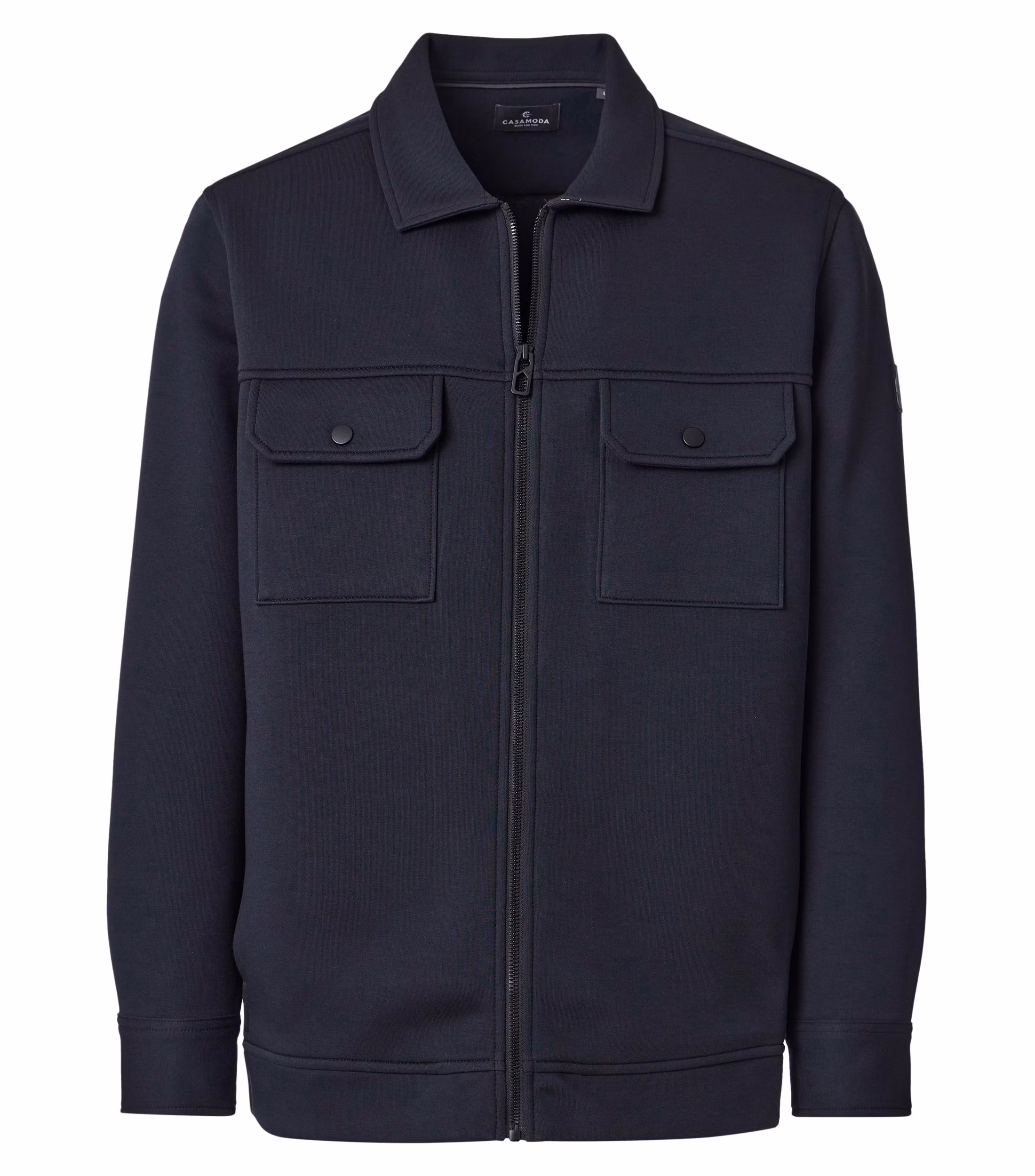 Casa Moda overshirt, med fuld lynlås marine blå