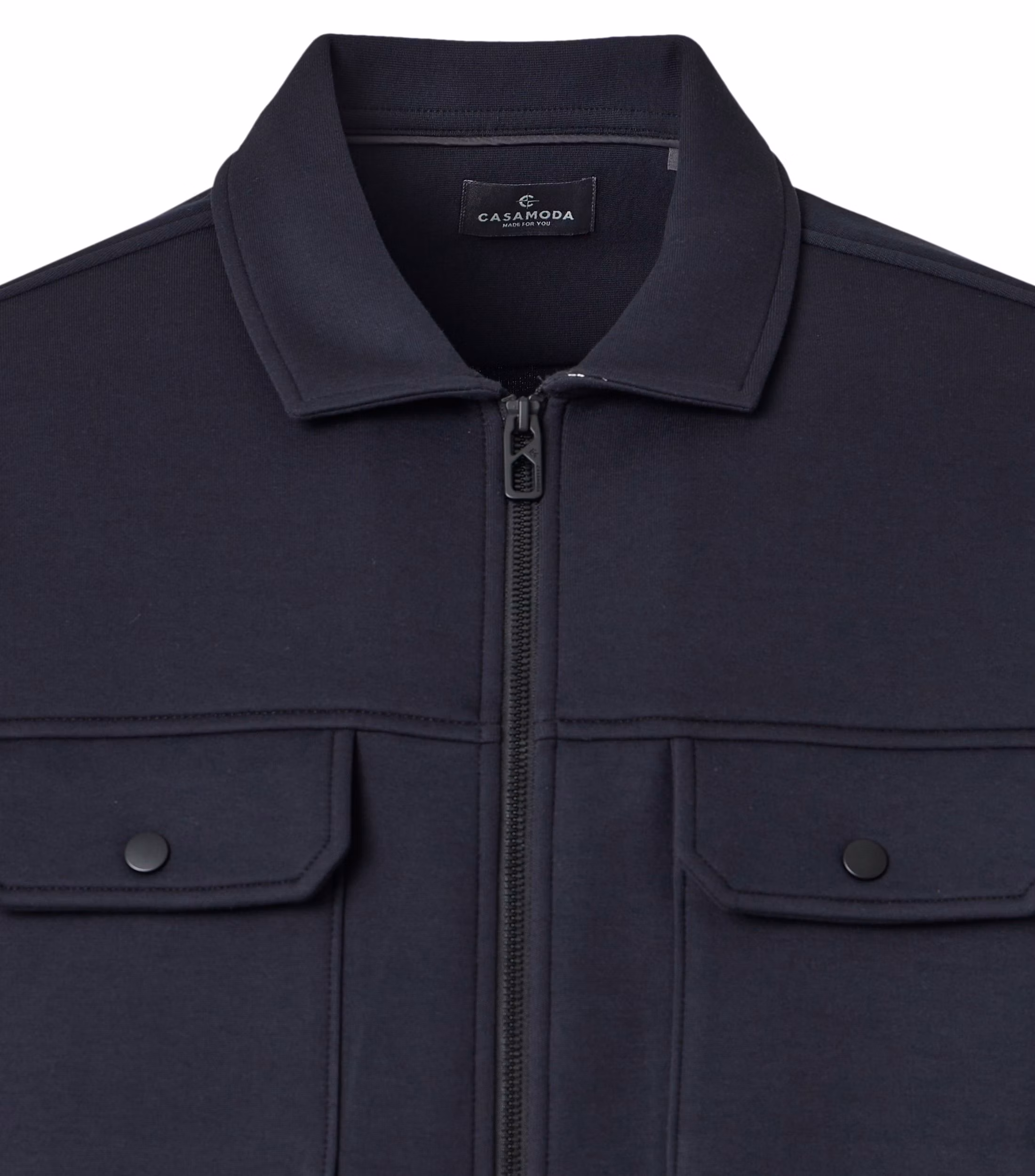 Casa Moda overshirt, med fuld lynlås marine blå - Image 2