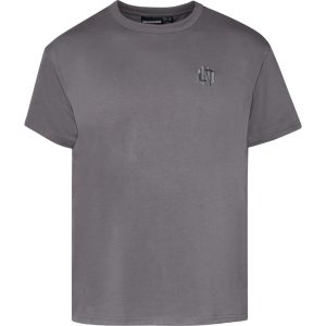 North Latitude heavy jersey t-shirt med brodering for og bag stål grå
