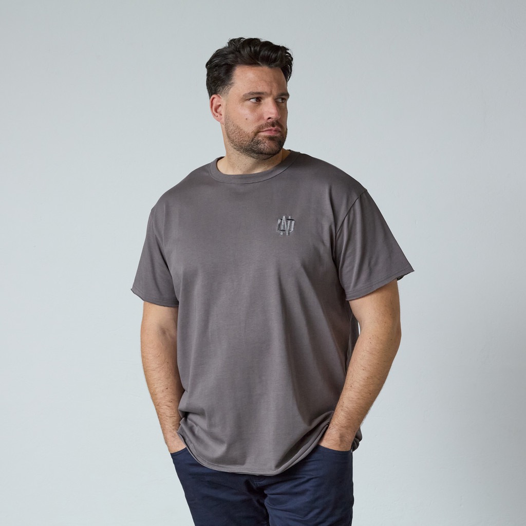 North Latitude heavy jersey t-shirt med brodering for og bag stål grå - Billede 2