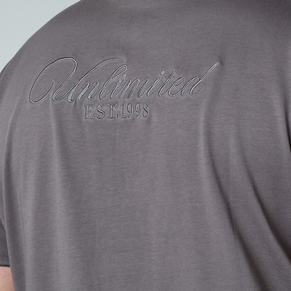 North Latitude heavy jersey t-shirt med brodering for og bag stål grå - Billede 3