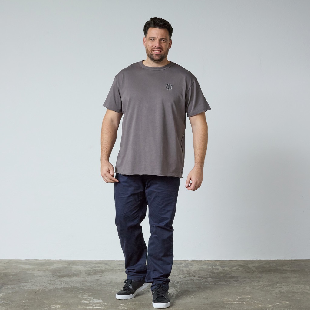 North Latitude heavy jersey t-shirt med brodering for og bag stål grå - Billede 4