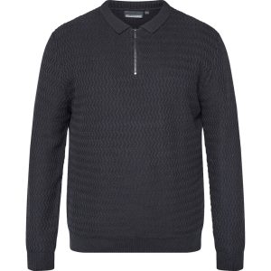 North Latitude langærmet patent strikket pullover med kort lyn sort