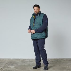 North Latitude quiltet vest med rib i siden mørke grøn