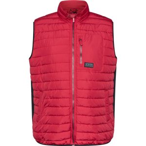 North Latitude quiltet vest med rib i siden paprika