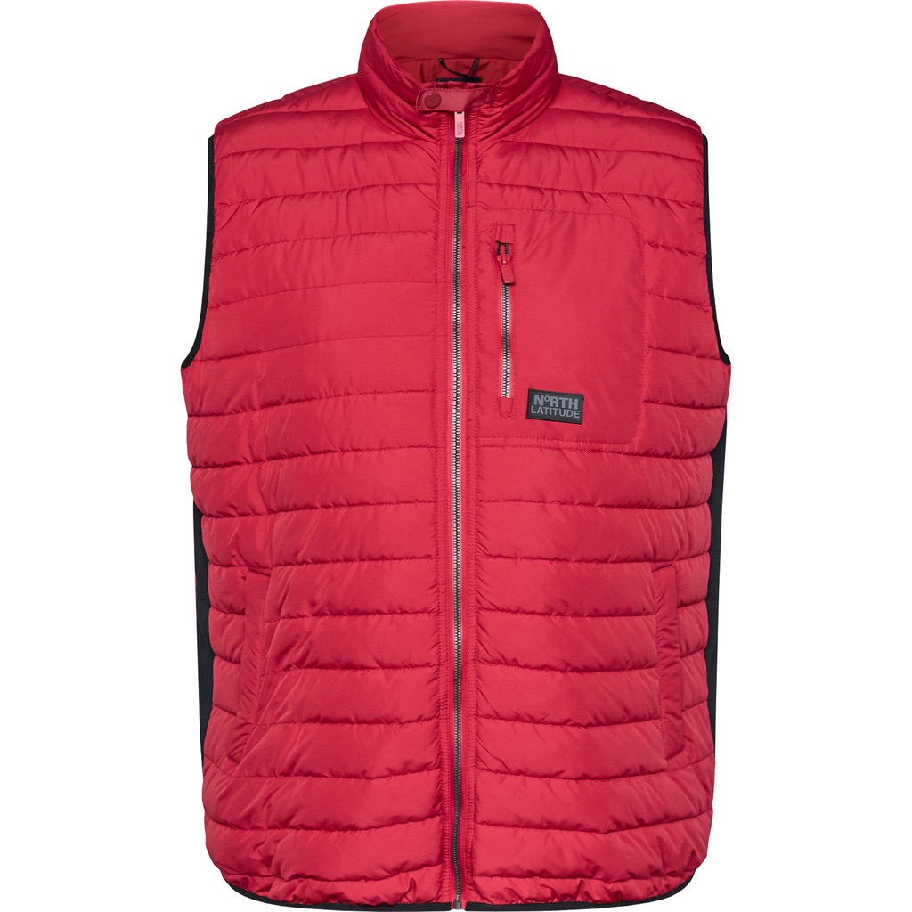 North Latitude quiltet vest med rib i siden paprika