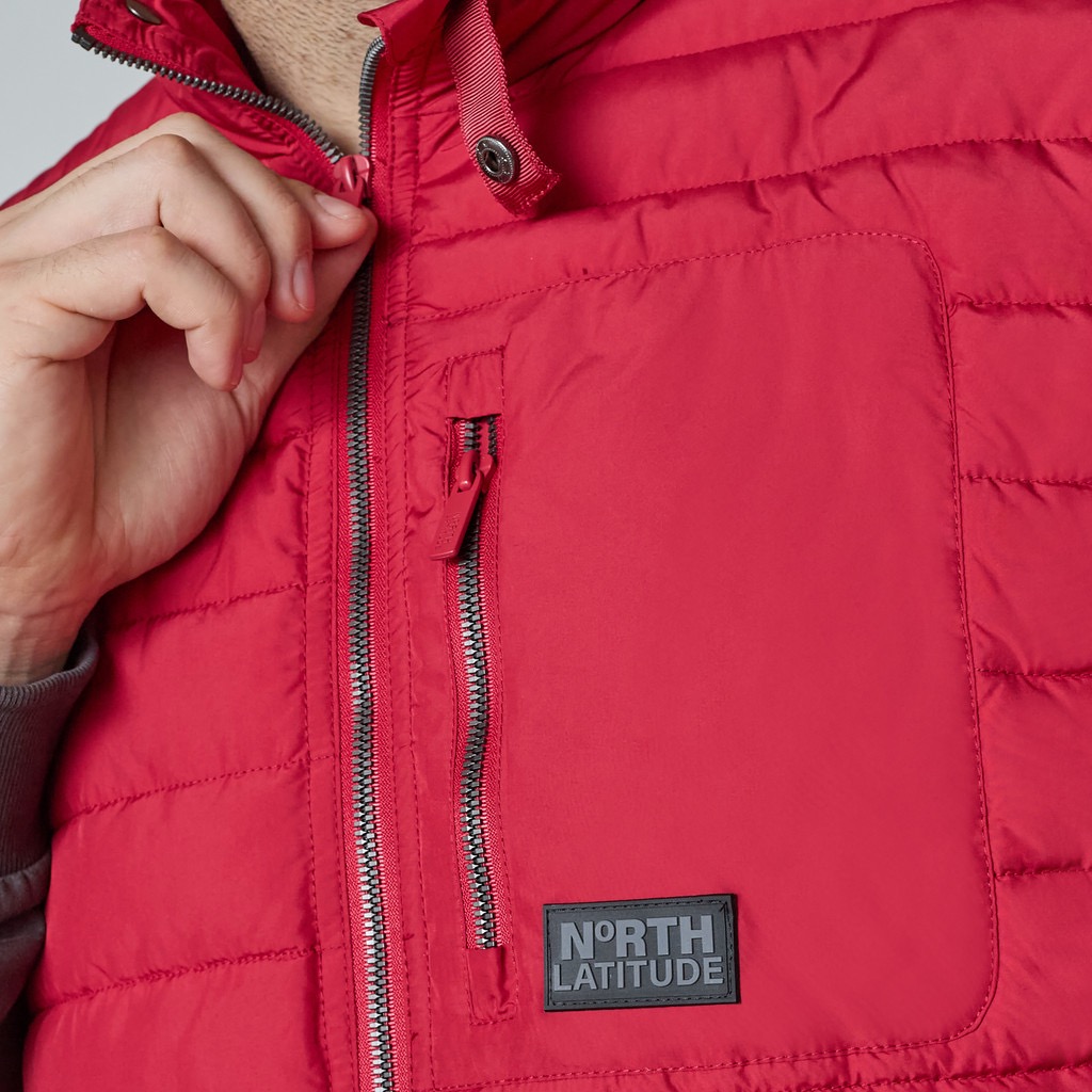 North Latitude quiltet vest med rib i siden paprika - Billede 4