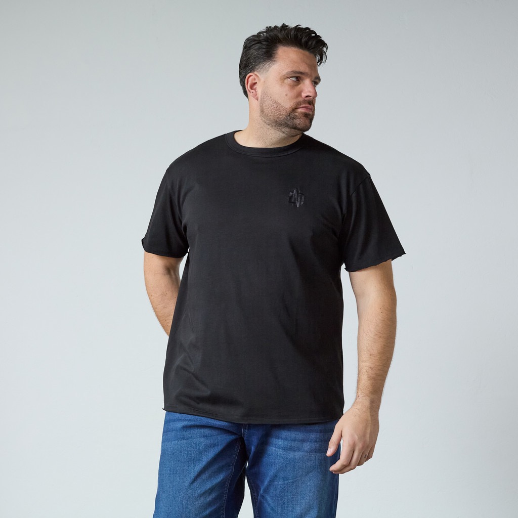 North Latitude heavy jersey t-shirt med brodering for og bag sort - Billede 2