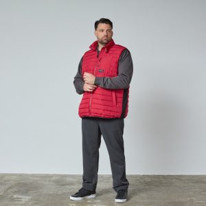 North Latitude quiltet vest med rib i siden paprika