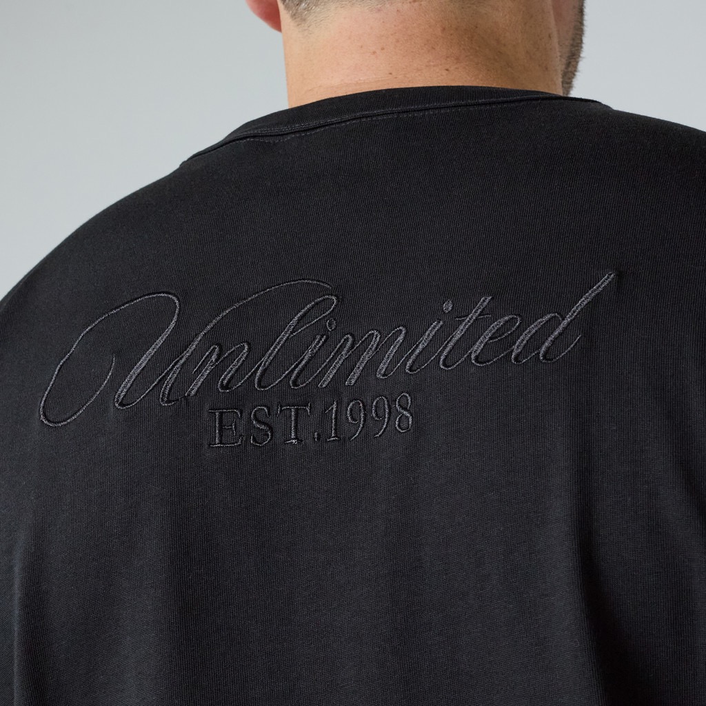 North Latitude heavy jersey t-shirt med brodering for og bag sort - Billede 3