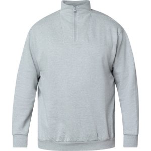 North Latitude Sweatshirt i 100 % bomuld med høj hals og kort lynlås grå meleret