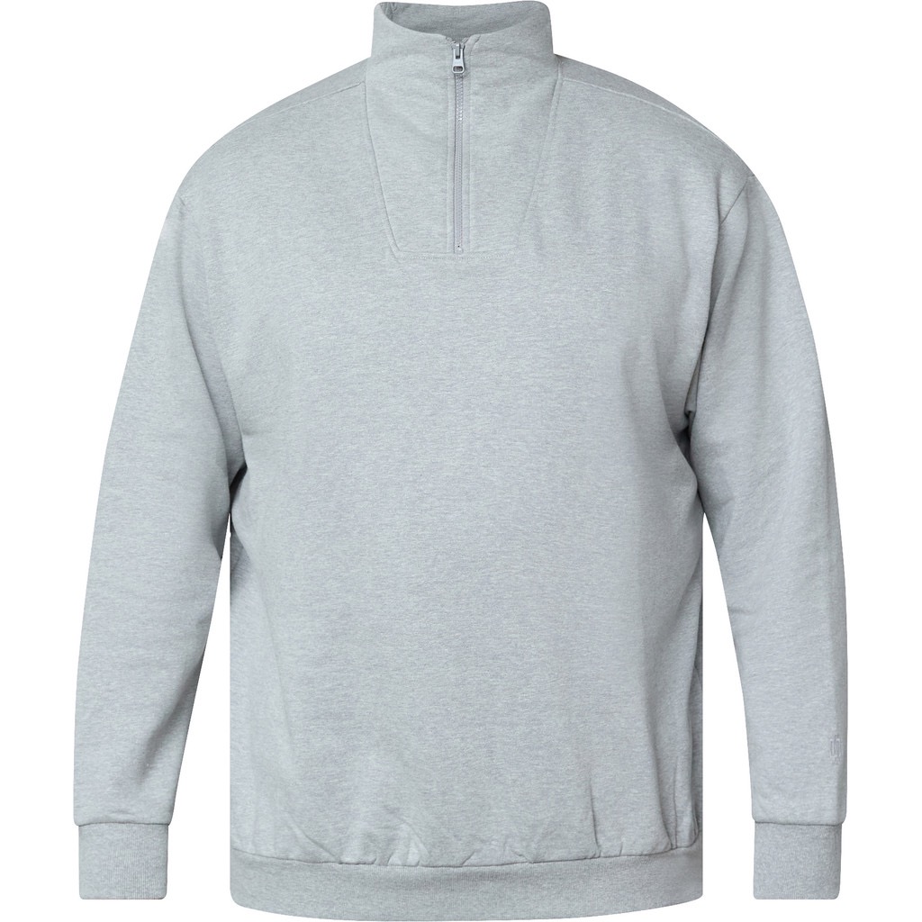 North Latitude Sweatshirt i 100 % bomuld med høj hals og kort lynlås grå meleret