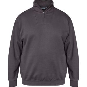 North Latitude Sweatshirt i 100 % bomuld med høj hals og kort lynlås mørk brun