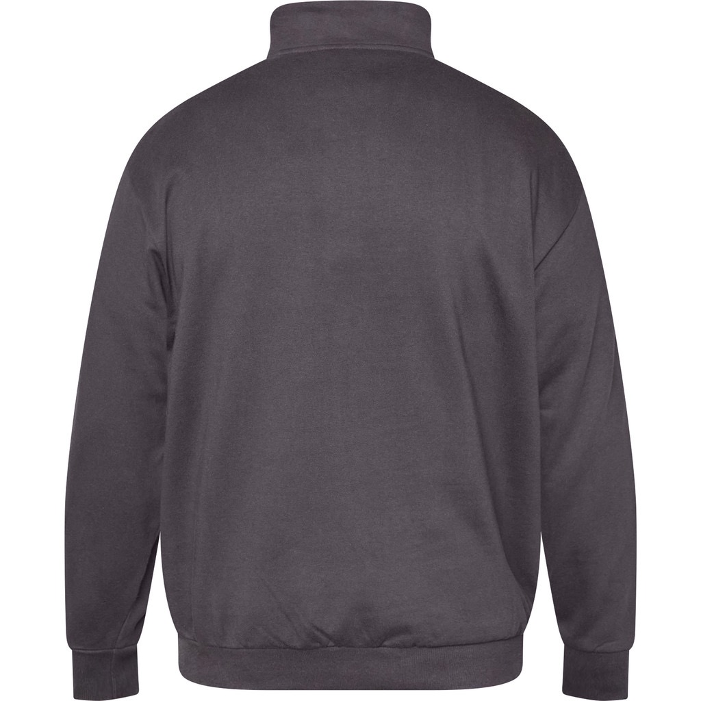 North Latitude Sweatshirt i 100 % bomuld med høj hals og kort lynlås mørk brun - Billede 2