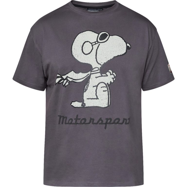 Koksgrå blød t-shirt med Snoopy-tryk til store mænd fra North Latitude, XL til 8XL