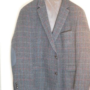 WEIS Klassisk blazer i comfort fit i 100% uld og HARRIS TWEED blå terne