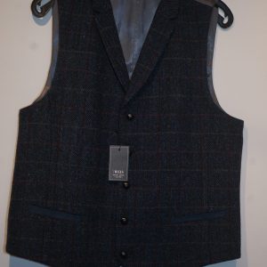 Weis Harris Tweed vest I 100% uld blå ternet