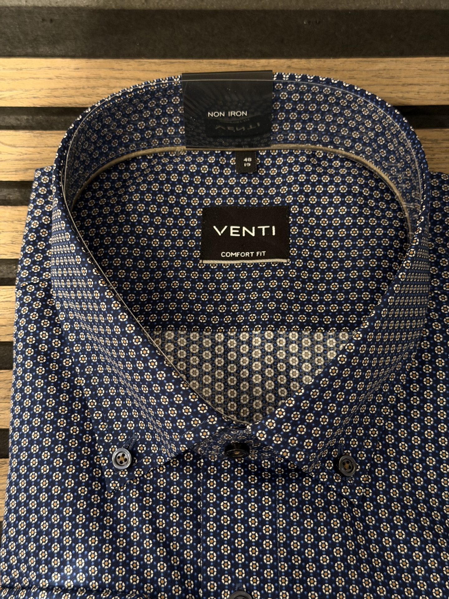 Skjorte fra Venti comfort fit B.D flip skjorte I et lækkert flot blå mønster - Image 2