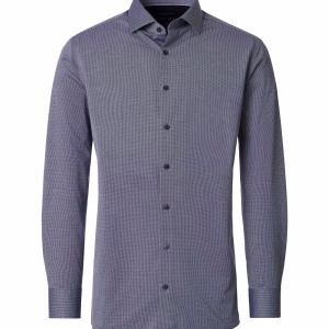 VENTI lang ærmet "comfort fit" skjorte "comfort fit" i jersey flex blå struktur