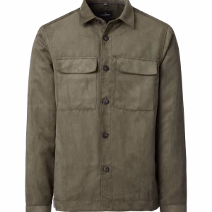 Overshirt fra Casa Moda i alcantara i mørke grøn