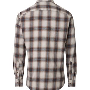 flannel skjorter I comfort fit brun ternet fra Casa Moda