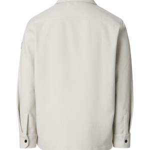 Casa Moda overshirt/fleece, in a quilted fabric with a full-length zip and two chest pockets, off-white
