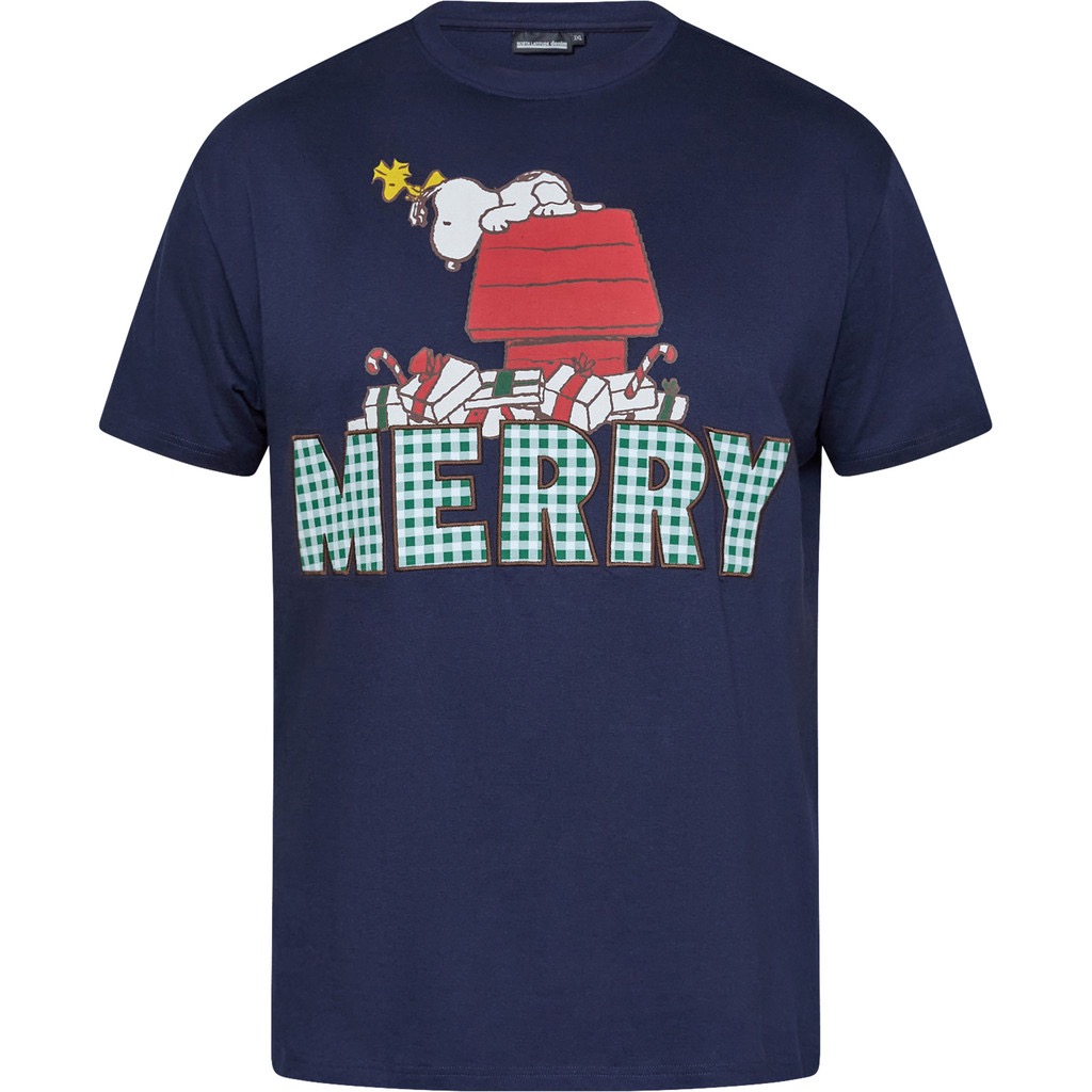 North Latitude Blød T-shirt med et julet twist. Snoopy-printet giver den et afslappet og nostalgisk look. Marine Blå