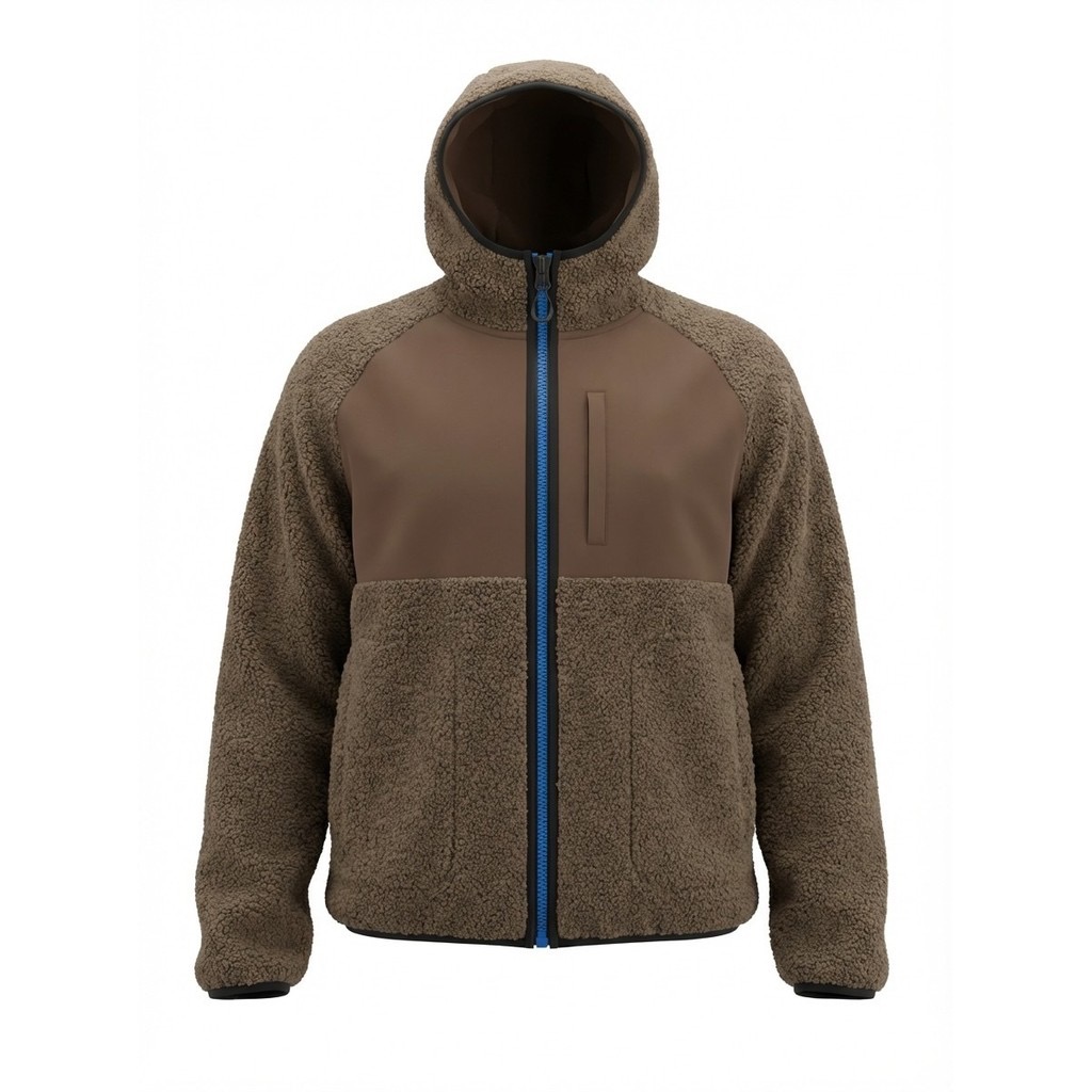 Athletes Collective Bondone Sherpa-fleecejakke med Windstopper sort brun