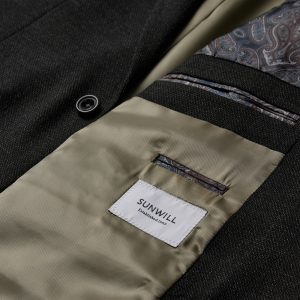 Sunwill Blazer i Modern Fit med en alcantara stil i dyb grøn 