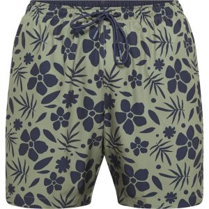 Badeshorts med 4 vej stretch en blomstretprint over det hele grøn fra North latitude
