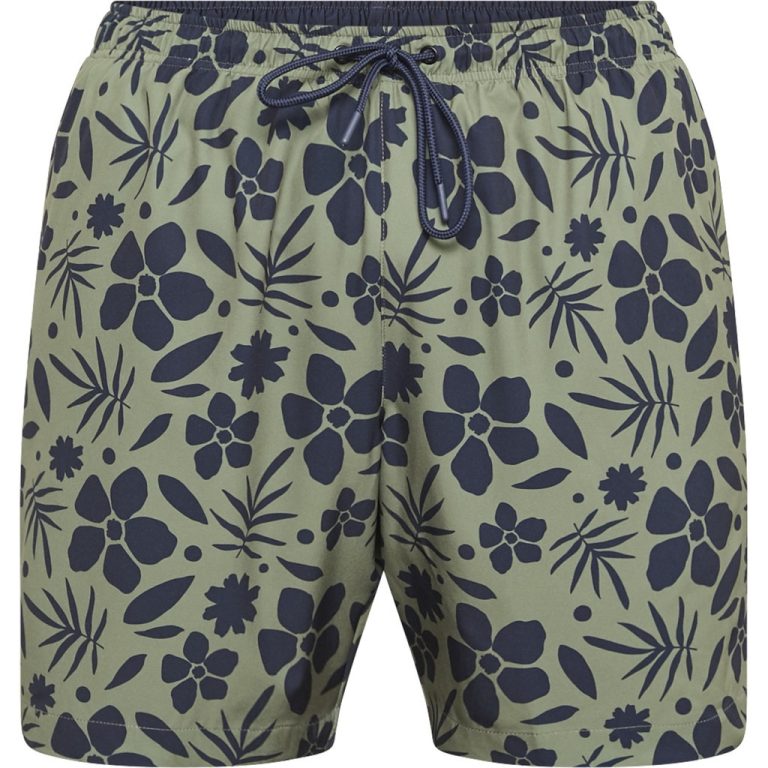 Badeshorts med 4 vej stretch en blomstretprint over det hele grøn fra North latitude
