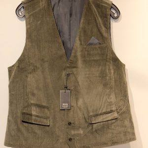 WEIS Klassisk vest i Modern fit med stretch og diskrete fløjl mørk grøn