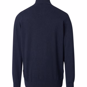 striktrøje i en uld blanding med turtle neck, kort rullekrave blå fra Casa Moda