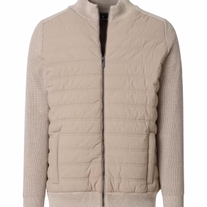 Casa Moda super lækker strik cardigan med fast forstykke med lommer sand